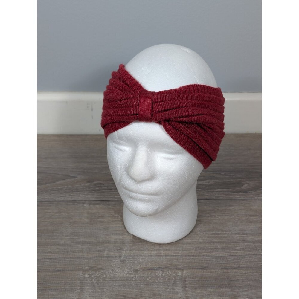 The North Face Women's Red Knit Spliced Winter Headband Ear Protector One Size